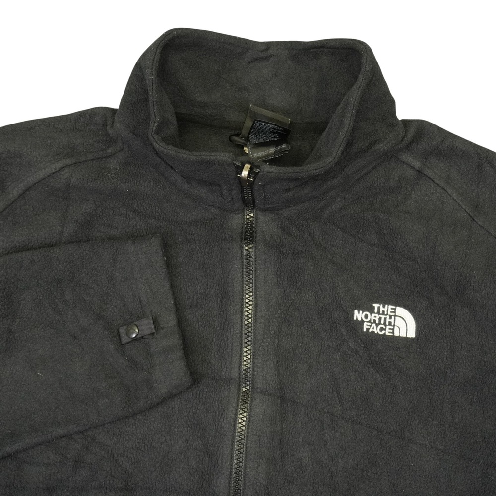The North Face Fleece Jacket Womens XL Black Full Zip Mock Neck TKA 100 Soft